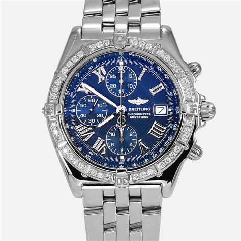 breitling blue diamond watch|breitling with diamond bezel.